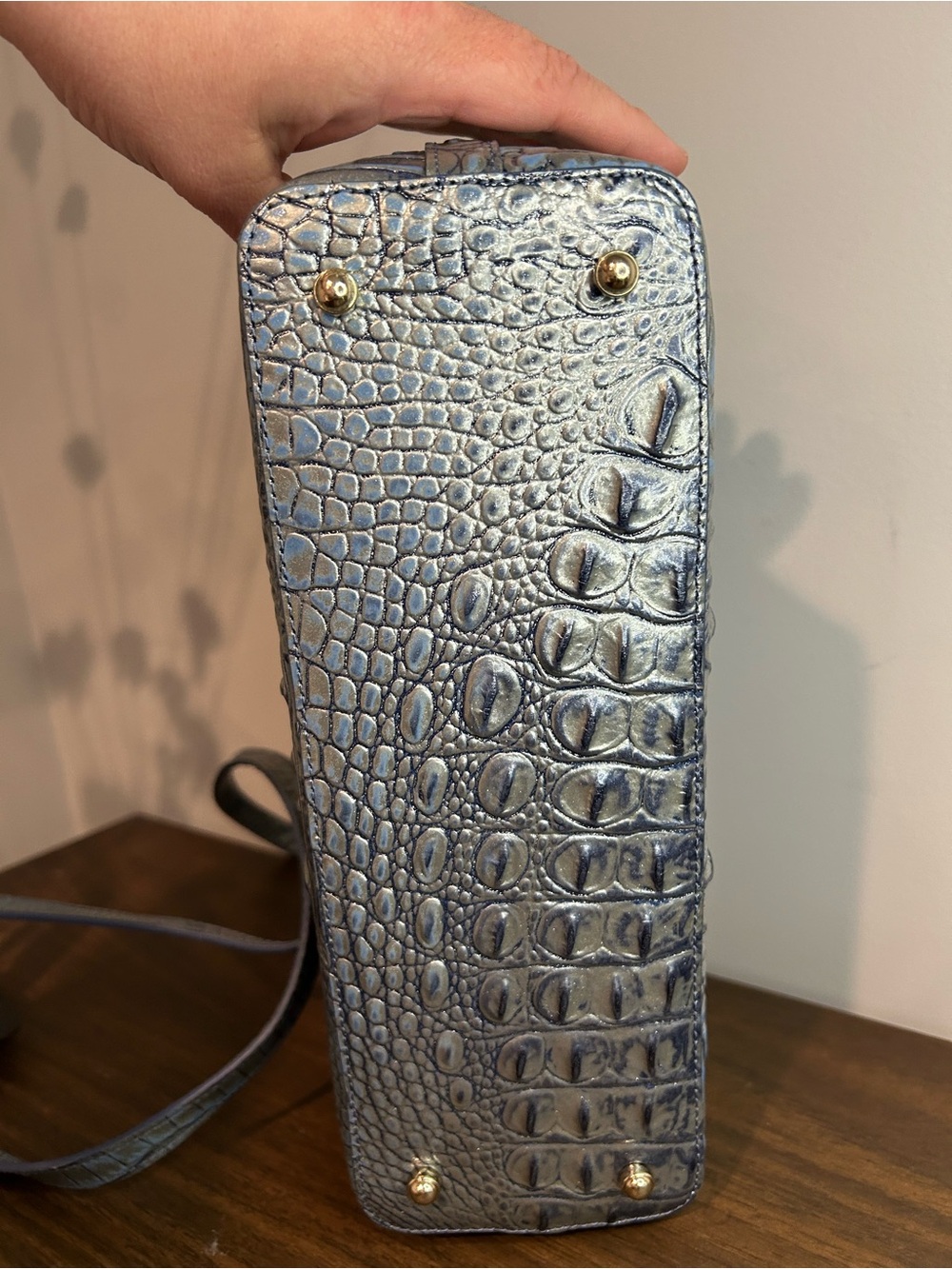 Brahmin Elaine Serenity Blue Ombre Melbourne Satchel Crossbody Retired - Picture 12 of 13